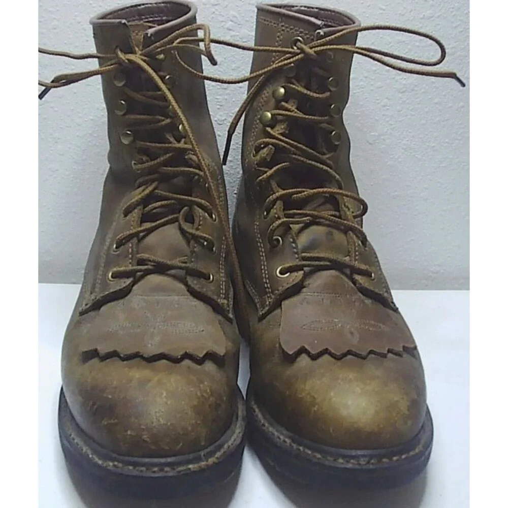 Ariat Heritage Lacer II Boots Oiled Brown Leather Western Work Men's Sz 8.5D